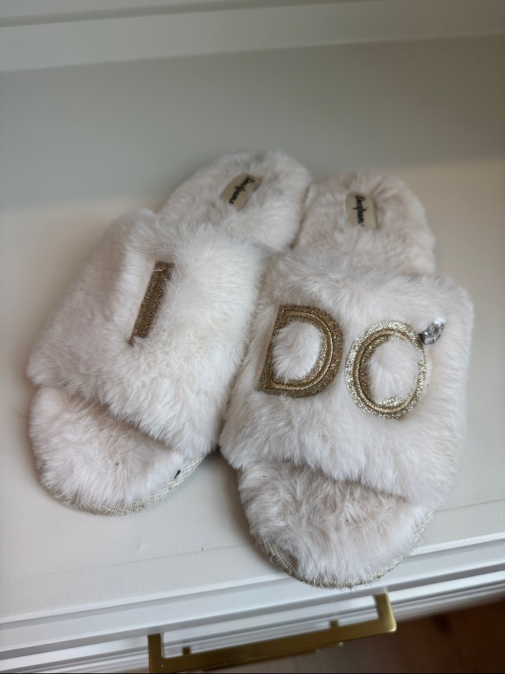 “I Do” Used Fuzzy Slippers